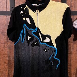 jamie sadock Women’s Black, Yellow & Blue Short-Sleeve Polo Size L